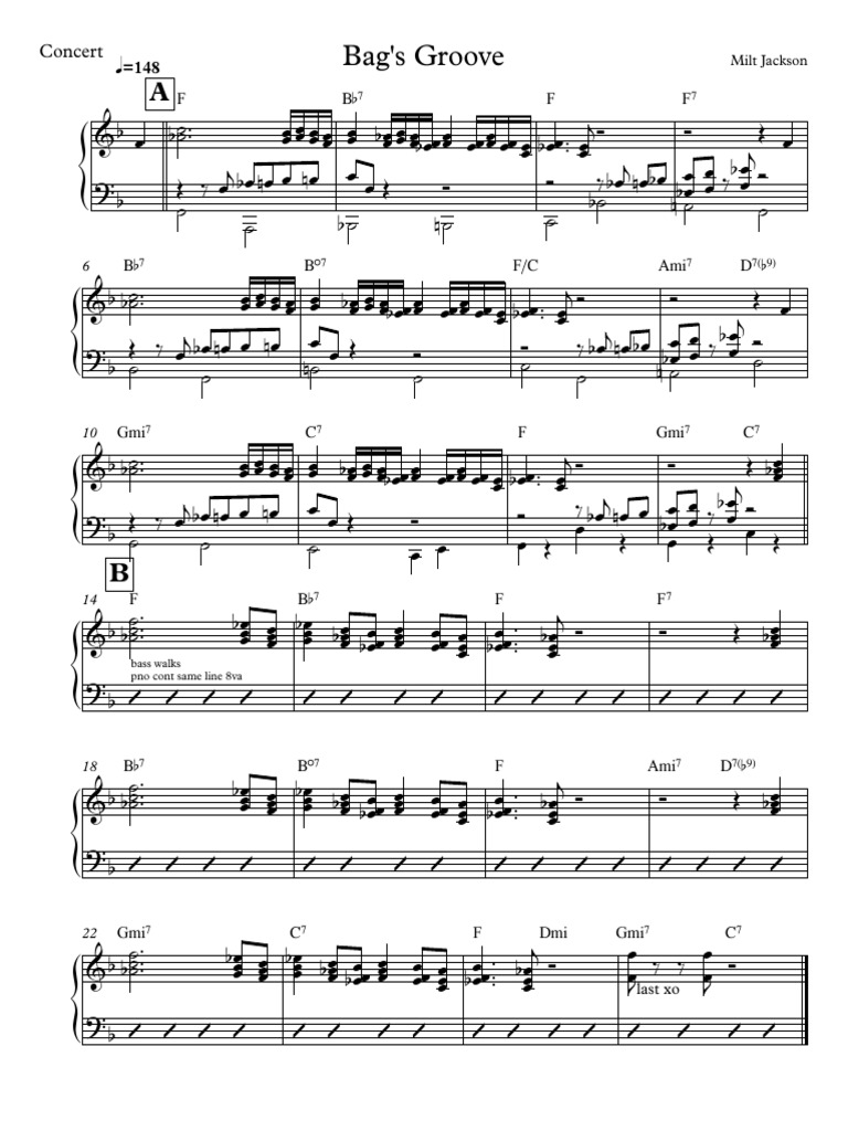 Bag S Groove Concert Lead Sheet