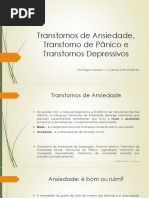 Transtornos de Ansiedade, Transtorno de Pânico e