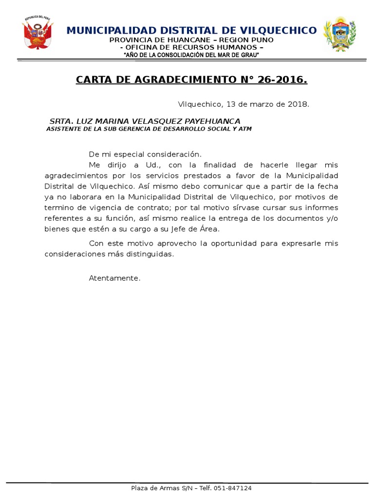 Carta de Agradecimiento 2016 021-Juan Francisco | PDF | Ciencias sociales