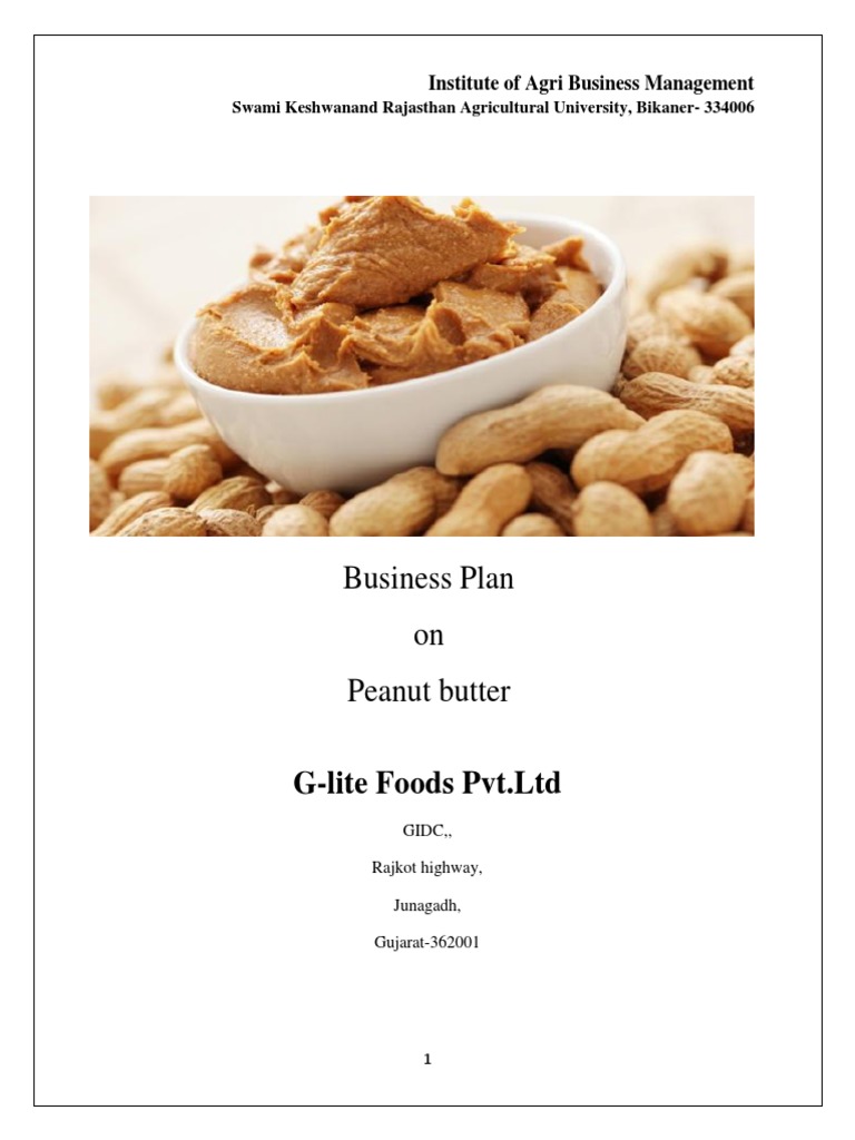 business plan for peanut butter processing