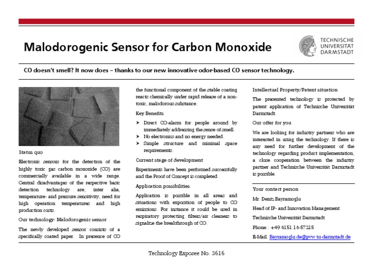 Innovative CO Sensor with Odor Alert | PDF | Carbon Monoxide | Sensor