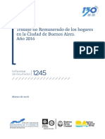 Informe Trabajo Doméstico No Remunerado CABA 2016