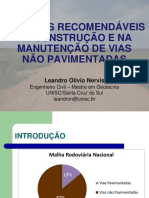 Técnicas Recomendáveis Na Construção e Na Manutenção de Vias Não Pavimentadas