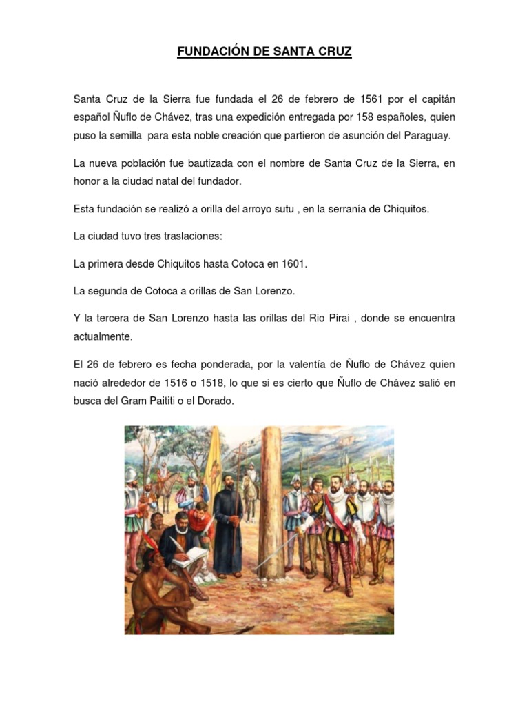 Fundación de Santa Cruz de la Sierra | PDF | Andes | Colonización ...
