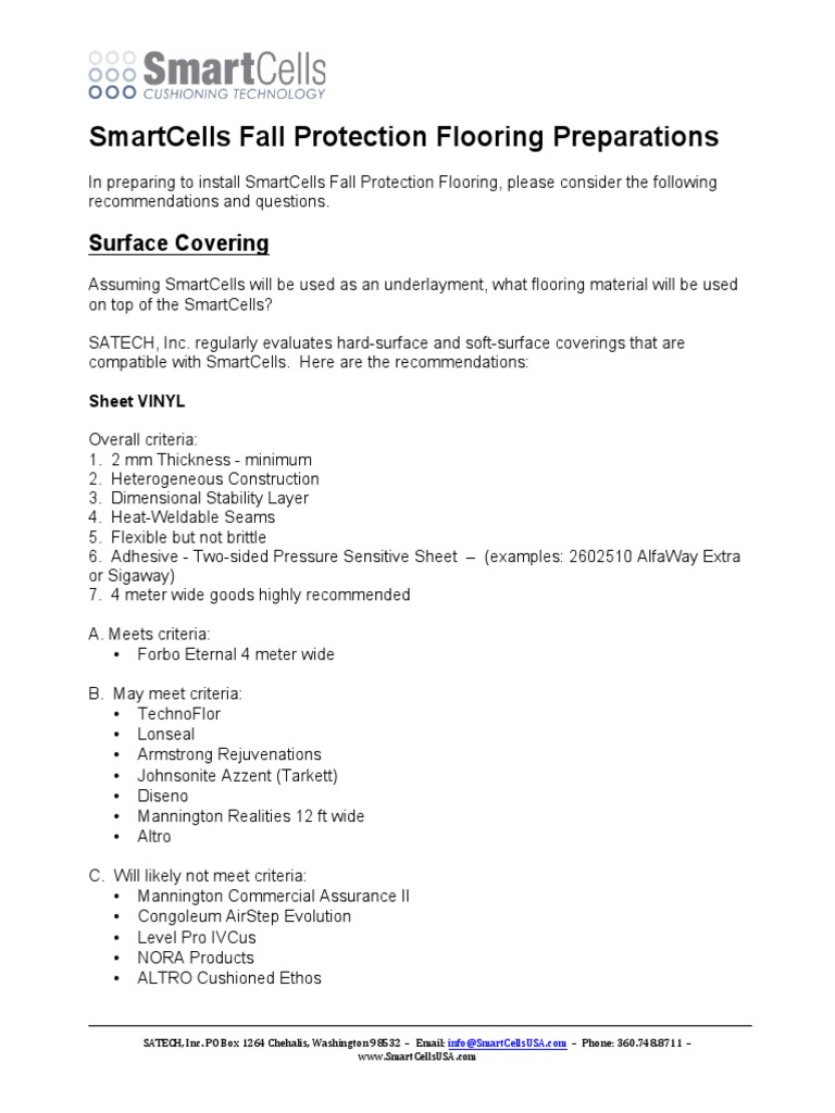 SmartCells Fall Protection Flooring Guide | PDF | Wheelchair | Flooring