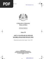 Akta 55 Akta Kaedah Kaedah Mahkamah Rendah 1955