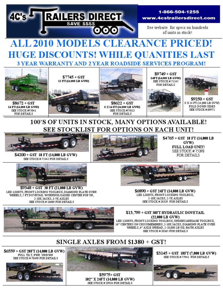 Affordable Single Axle Trailers Sale | PDF | Private Transport ...