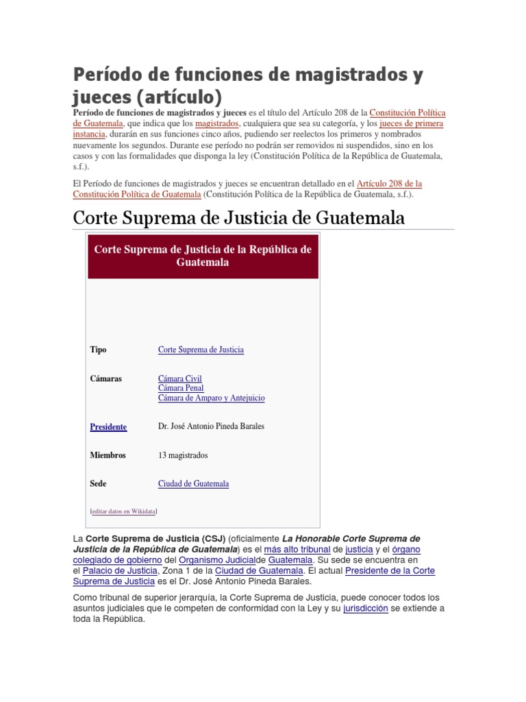 Funciones de magistrados y jueces en Guatemala | PDF | Juez | Ley Pública