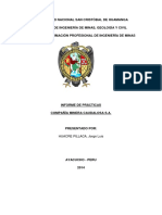 Informe de prácticas pre-profesionales en Compañía Minera Caudalosa S.A