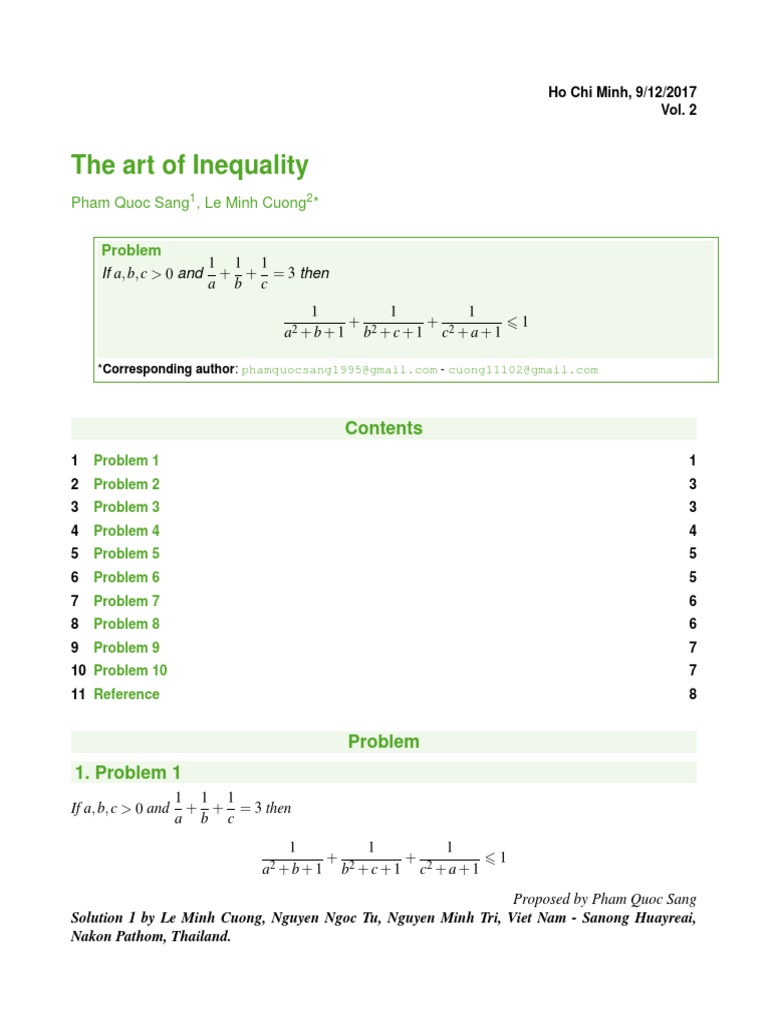 The Art of Inequality - Vol2 | PDF | Mathematical Relations ...