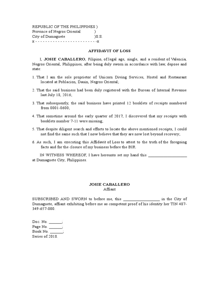 affidavit-of-loss-receipts-affidavit-document