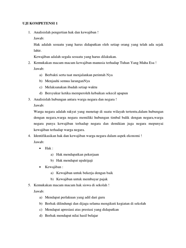 Soal Kasus Pelanggaran Hak Dan Pengingkaran Kewajiban