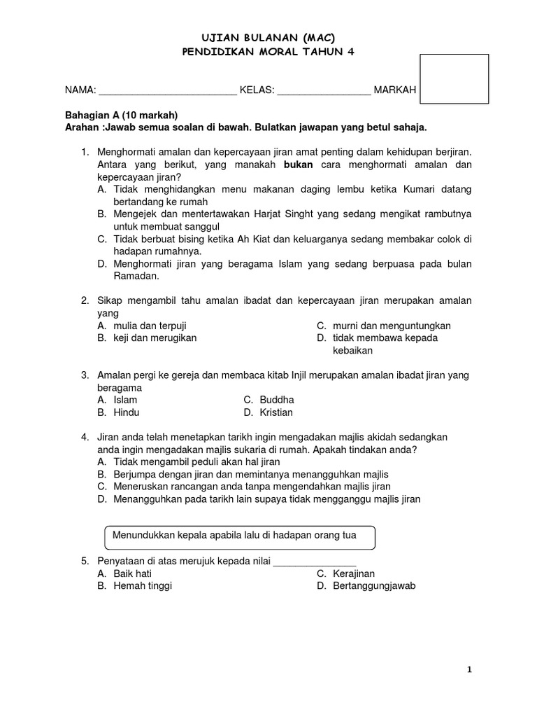 Pendidikan Moral Tahun 4 Pdf