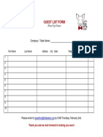 Guest List Template