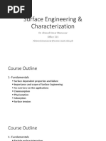 Surface Engineering & Characterization: Dr. Ahmed Umar Munawar Office 321 Ahmed - Munawar@scme - Nust.edu - PK