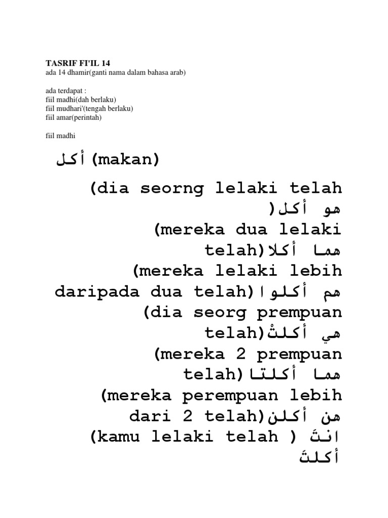 Bahasa Arab Fiil Chrisyel
