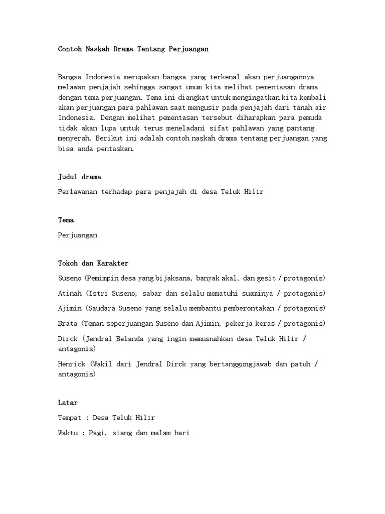 Naskah Drama Perjuangan 5 Orang