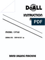 1nstruction Manual: Band Sawlng Fflachlne