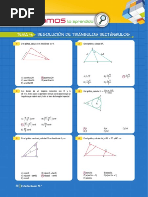 Resolucion De Triangulos Rectangulos Pdf Triangulo Geometria Elemental