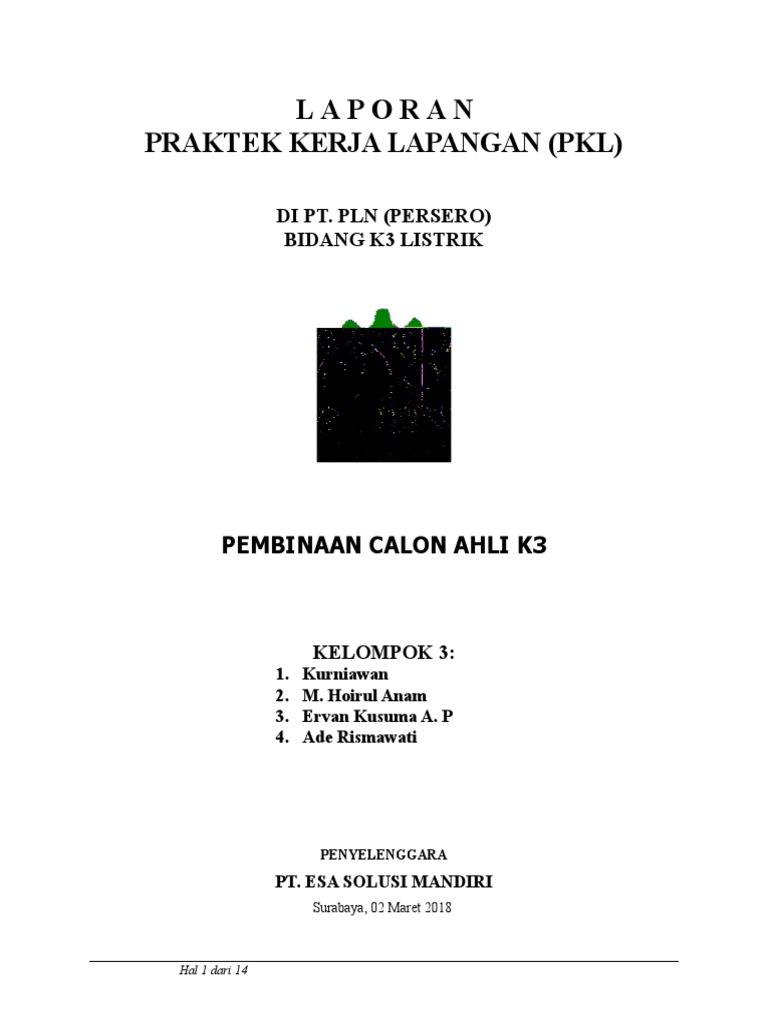  Laporan  PKL  AK3 Listrik  Kelompok 3 Revisi