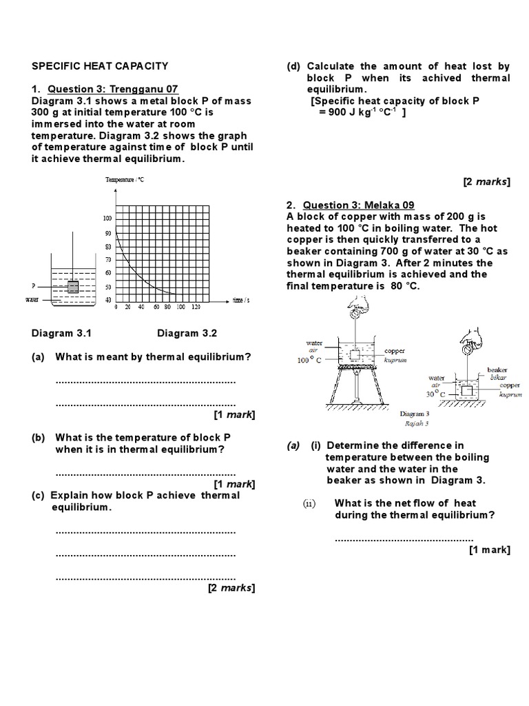 Calculating Specific Heat and Equilibrium | PDF | Heat Capacity ...
