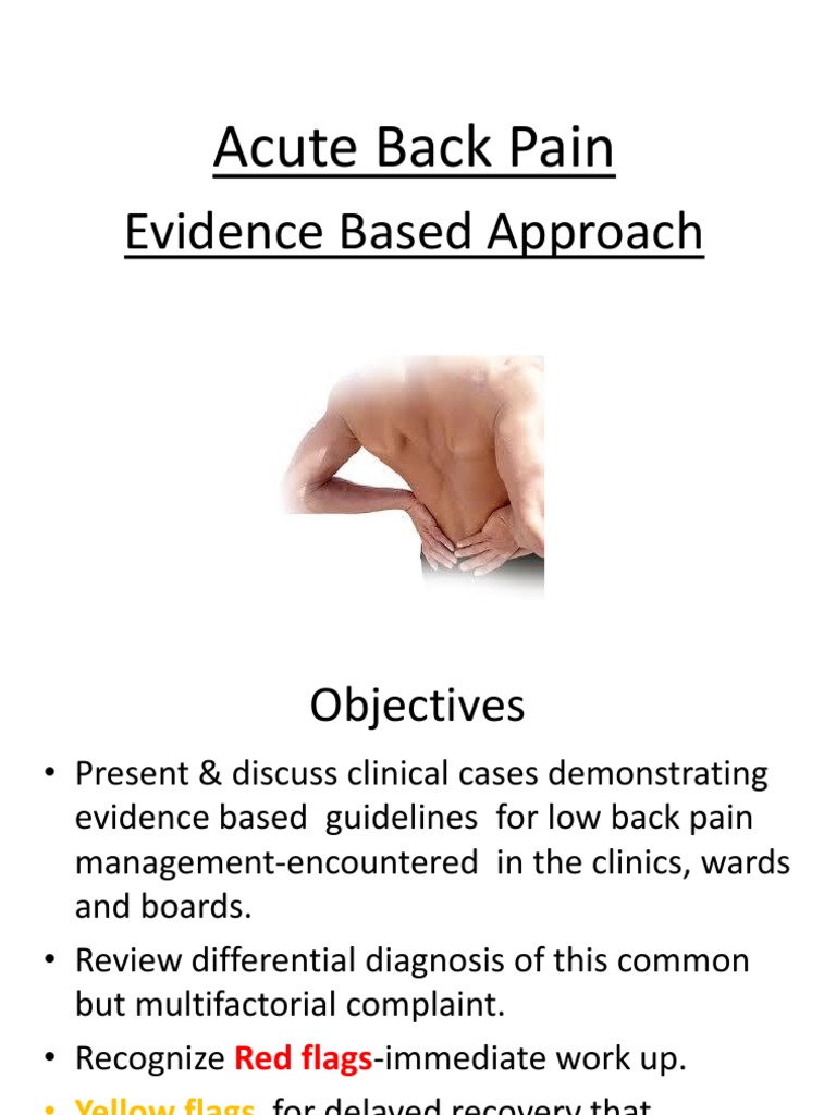 Acute Back Pain: Evidence Based Approach | PDF | Low Back Pain | Back Pain