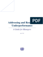 Addressing and Resolving Underperformance