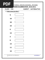 UKG Mathematics FinalTerm Worksheet