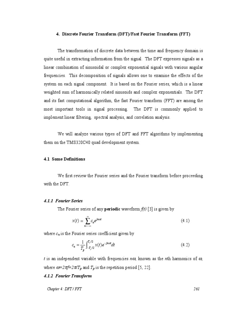 Discrete Fourier Transform - Fast Fourier Transform PDF | PDF | Fast ...