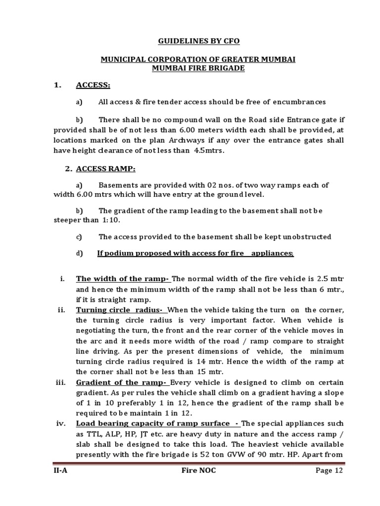 Guidelines by Cfo Municipal Corporation of Greater Mumbai Mumbai Fire