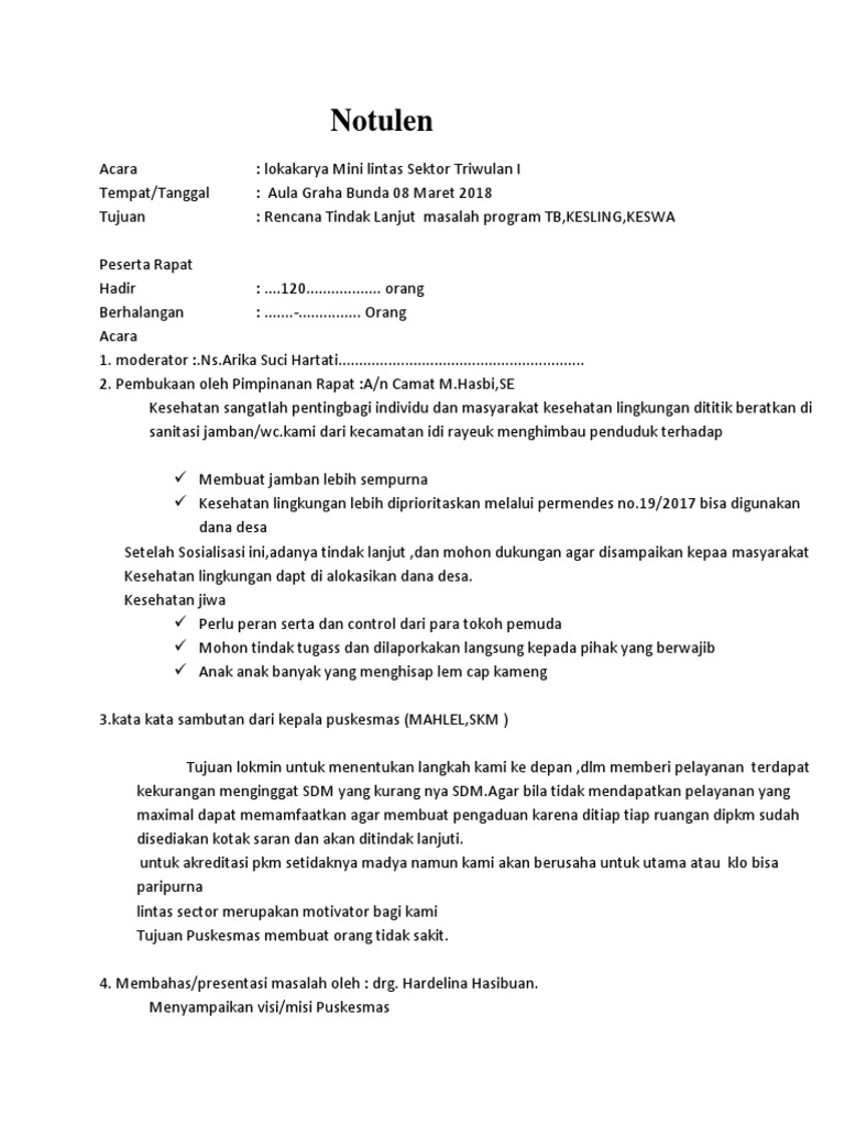 Notulen Linsek Maret Pdf