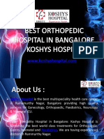 Best Orthopedic Hospital in Bangalore - Koshys Hospital