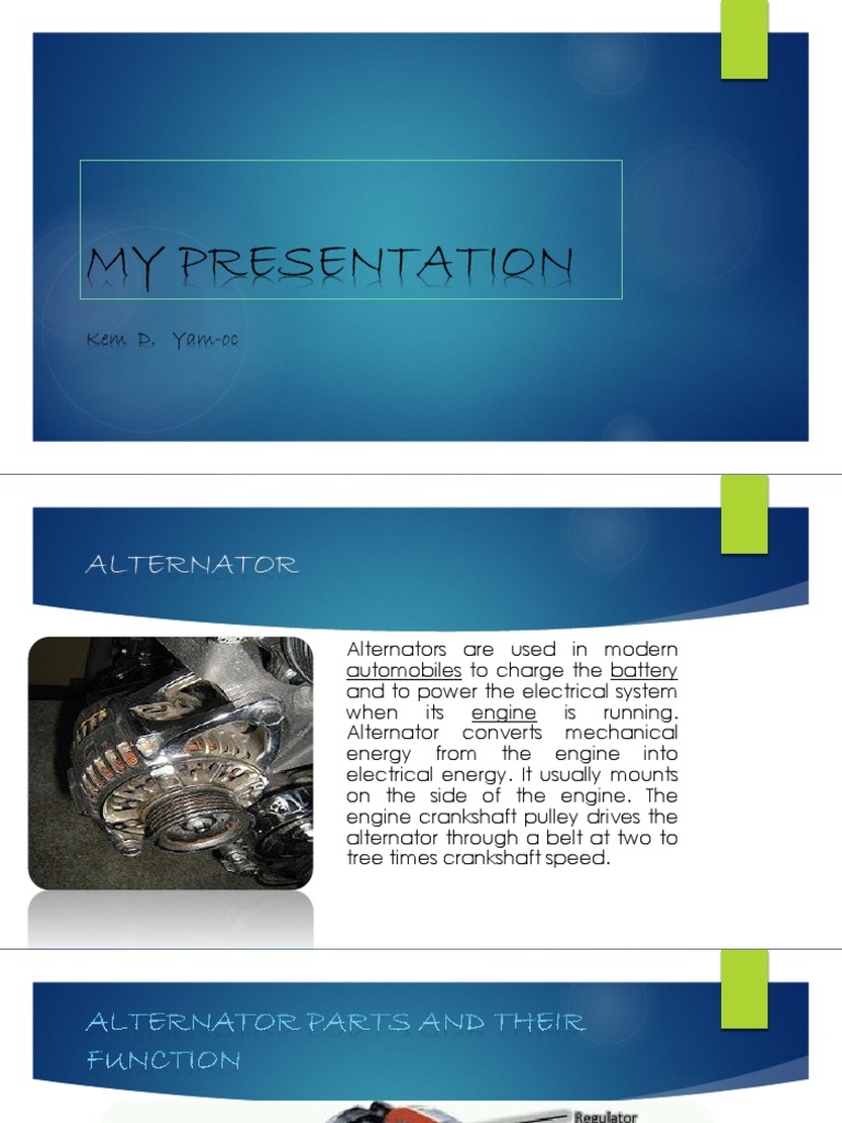 My Presentation Alternator Parts and Function PDF