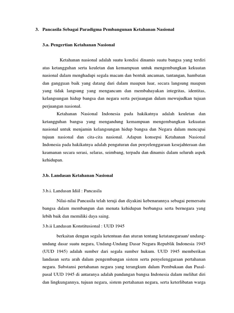 Pancasila Sebagai Paradigma Pembangunan Ketahanan Nasional Mada
