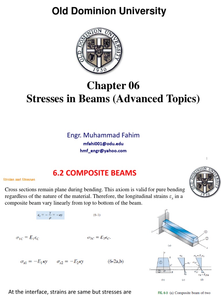 Chap 06 - Stresses in Beams (Advanced Topics) | PDF | Bending | Beam ...