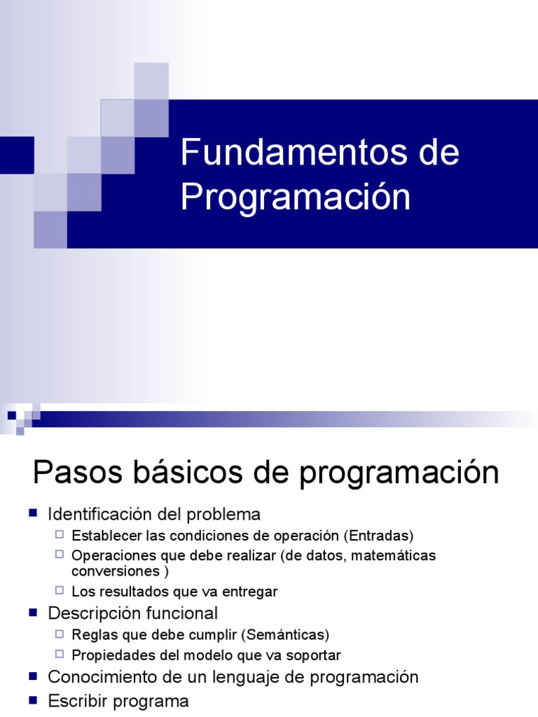 Fundamentos de Programacion | PDF