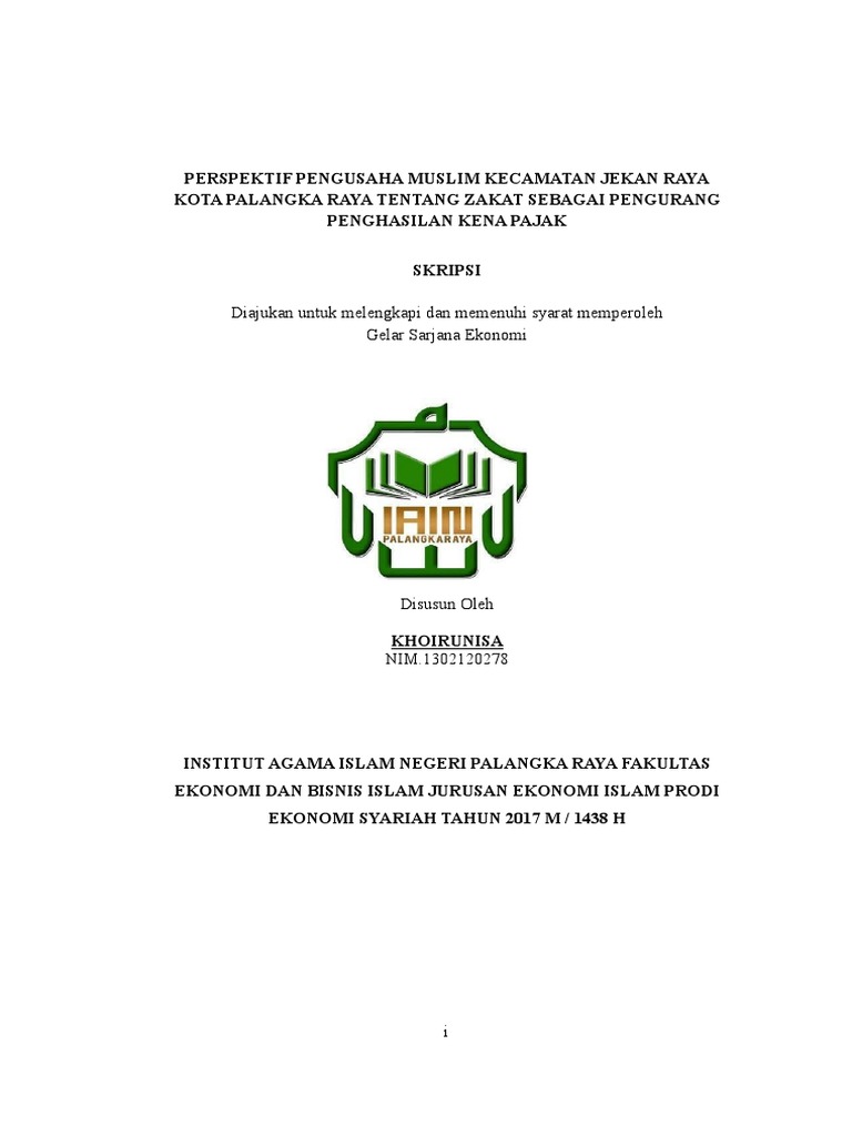 Judul Skripsi Hukum Ekonomi Syariah Tentang Zakat Ide Judul Skripsi Universitas