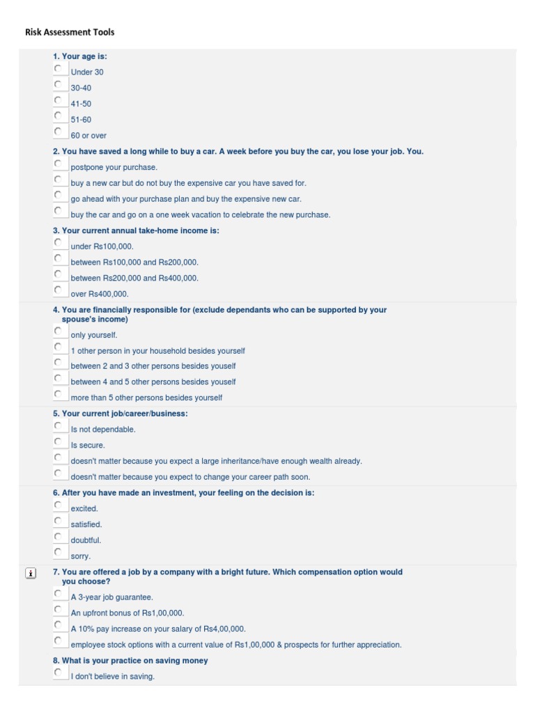 Risk Assessment Tools | PDF | Bonds (Finance) | Investing