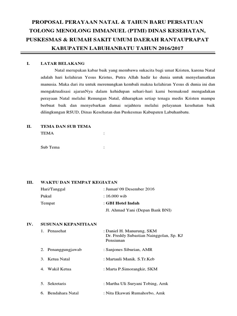 Proposal Perayaan Natal KK Marthadocx | PDF