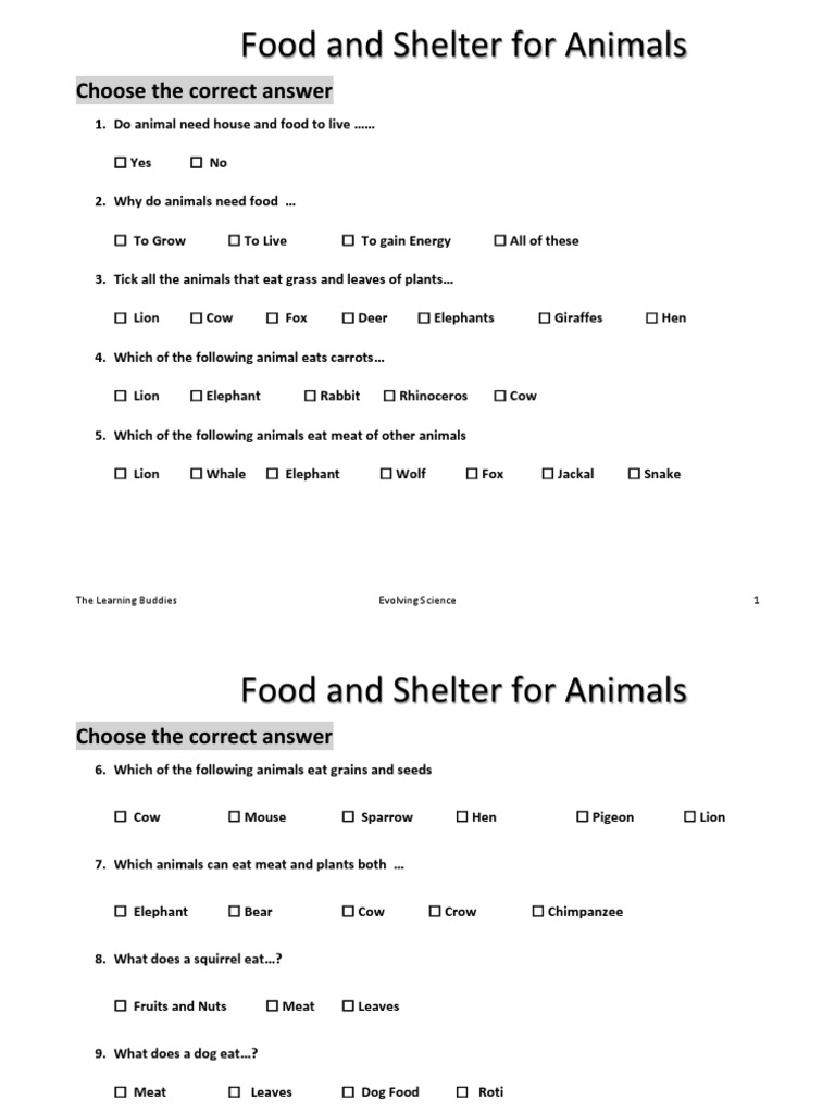  and Shelter For Animals | PDF | Zoo | Nest