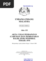 Akta 132 Akta Cukai An (Caruman Dan Pembayaran Balik Stok Penimbal Timah) 1974