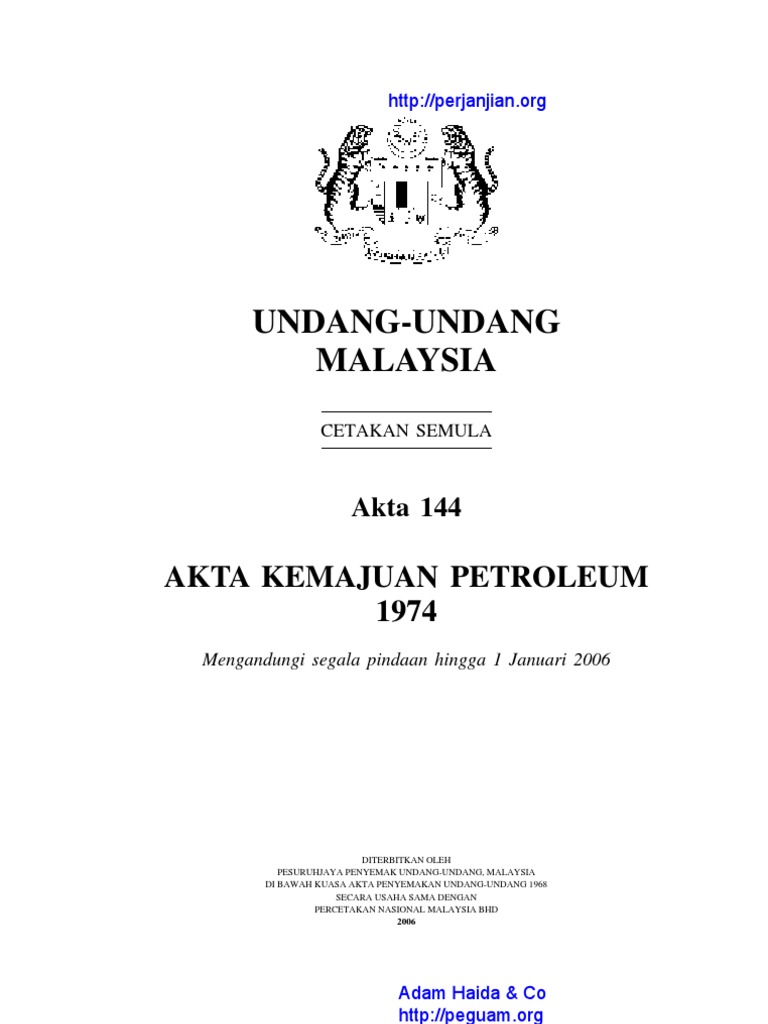 Akta 144 Akta Kemajuan Petroleum 1974 PDF