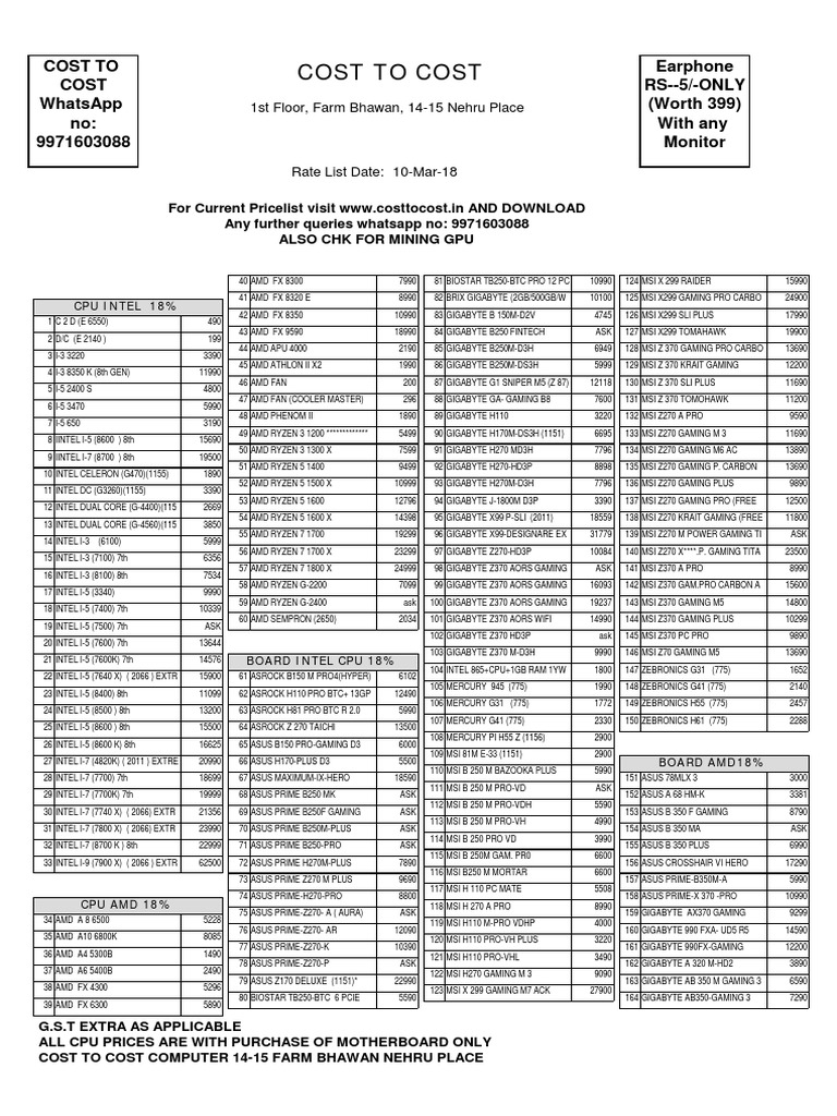 Computer Hardware Price List | PDF | Solid State Drive | Printer ...