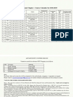 Course Calendar For 2018-2019