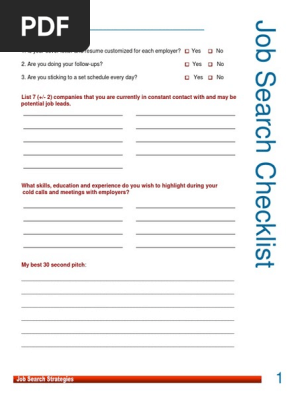 Job Search Checklist