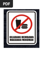 Dilarang Membawa Makanan N Minuman