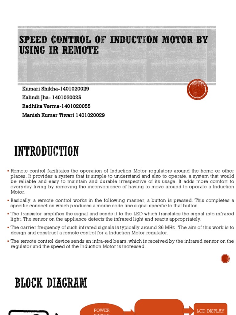 Speed Control of Induction Motor by Using IR11 | PDF | Relay | Remote ...