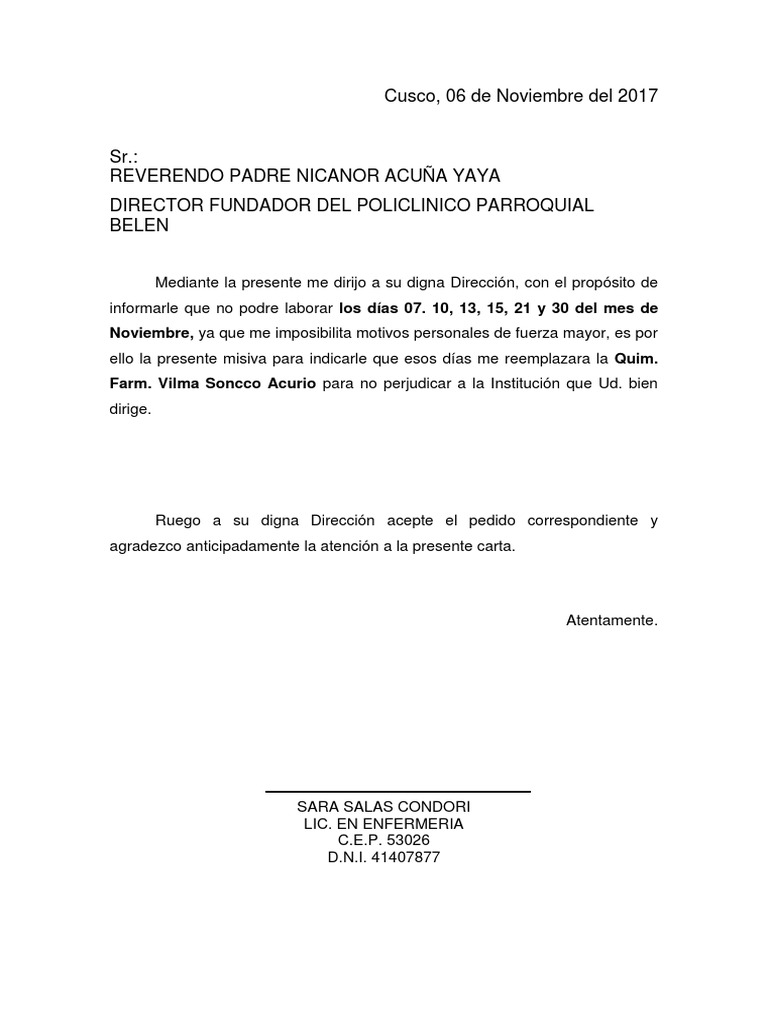 Carta Reemplazo PDF