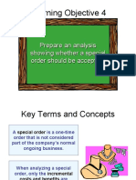 Learning Objective 4: Prepare An Analysis Showing Whether A Special Order Should Be Accepted