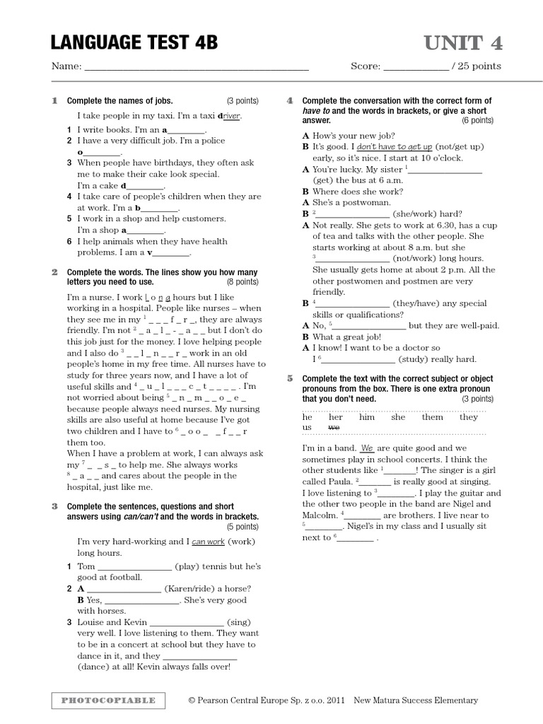 Language Test 4b Nursing